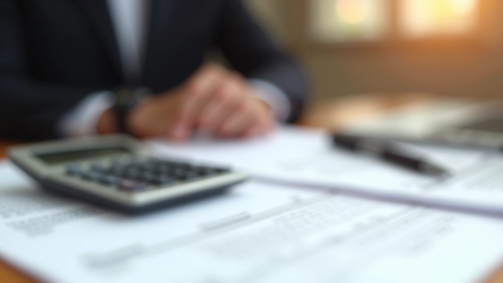 Kalkulačka a právní dokumenty na stole, symbol finančního plánování v právních věcech